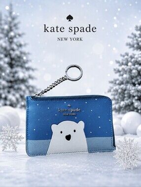 Kate Spade Polar Bear Card Holder Keychain